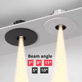 Ultra Thin CREE LED Recessed Spotlight 3W 5W 7W 3 8 or 15 Degree Narrow Beam Die Cast Aluminum CRI 90 Dimmable AC 85-265V Foyer Dining