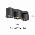 90° Fold 350° Rotate Dimmable COB LED Ceiling Downlight 10W 15W CRI 90+ AC 85-265V Black