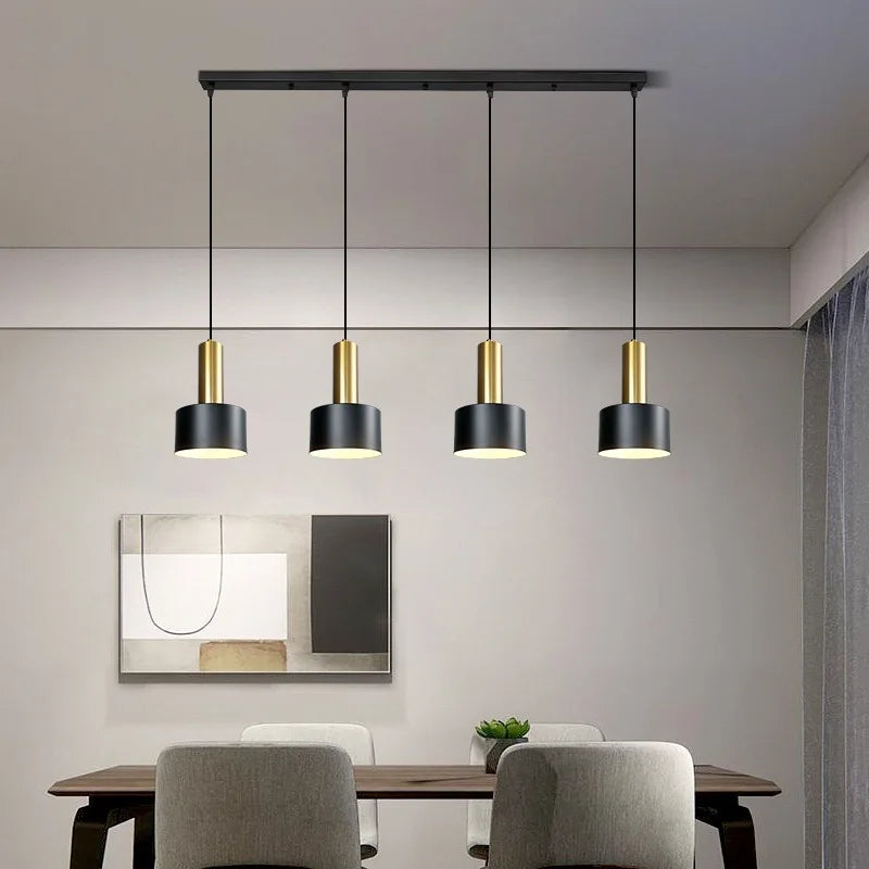 Nordic Minimalist E26 E27 Pendant Lamp Brushed Nickel 6 Colors 1.2m Cord AC 90-260V Bedroom