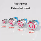 IP65 LED Illuminated Metal Push Button Switch 12mm 16mm 19mm 22mm 1-3A Momentary Latching 5 Colors