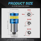 BA9S BAY9S BAX9S LED Bulb 2-Pack 10W Canbus 3030+3014 300lm 12V-24V Interior Parking