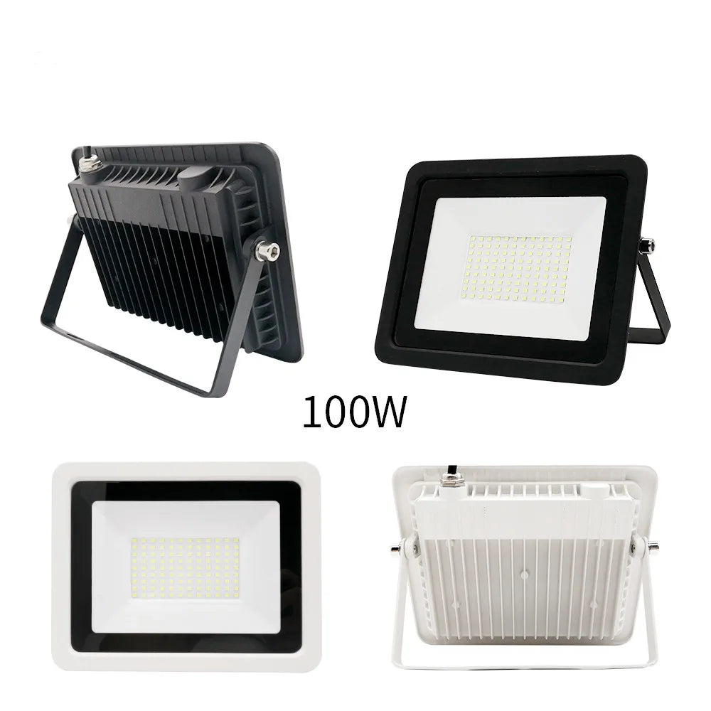 LED Flood Light 10W 20W 30W 50W 100W IP68 120° AC 110-240V Die-Cast Aluminum Black Shell