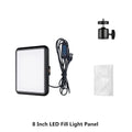 8/12 Inch LED Photography Video Panel Light 12W 15W 1700lm CRI 85+ 2800-7000K 5V USB-C Tripod