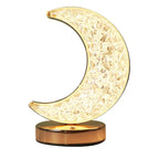 USB Rechargeable Touch Dimming LED Night Light Moon Star Acrylic Metal 3 Color Temperatures Stepless Dimming Bedroom Bedside