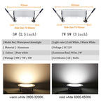 IP65 LED Recessed Downlight DC 12V 5W 7W 9W Aluminum Waterproof Push Button Switch Bathroom Boat Ceiling Spot