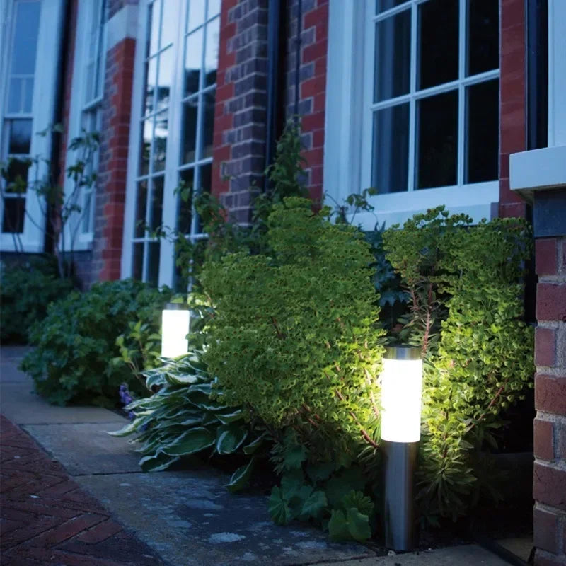 Solar LED Floor Lawn Lamp IP65 Waterproof Motion Sensor Stainless Steel Plastic Outdoor Garden Landscape Path Light