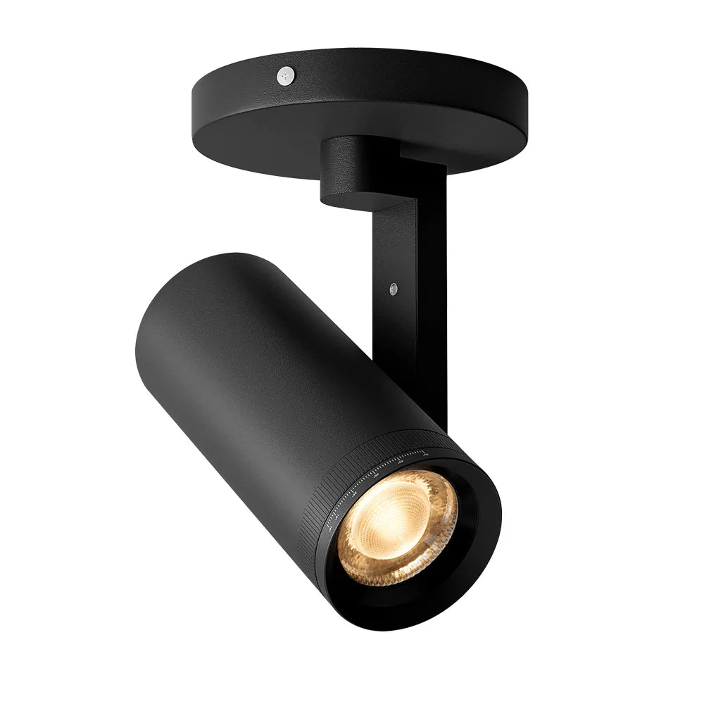 Dimmable Zoomable COB LED Ceiling Spotlight 10 to 55 Degree Adjustable Beam Frosted Aluminum Surface Mounted AC 90-260V
