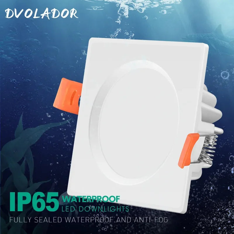 IP65 Waterproof LED Recessed Downlight Square Round 5W 7W 9W 12W 15W 85-265V Black White