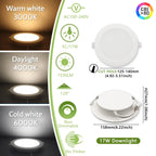 2-Pack LED Recessed Downlight 6W-24W 3-CCT AC 100-240V Ceiling Spot Warm Natural Cool White