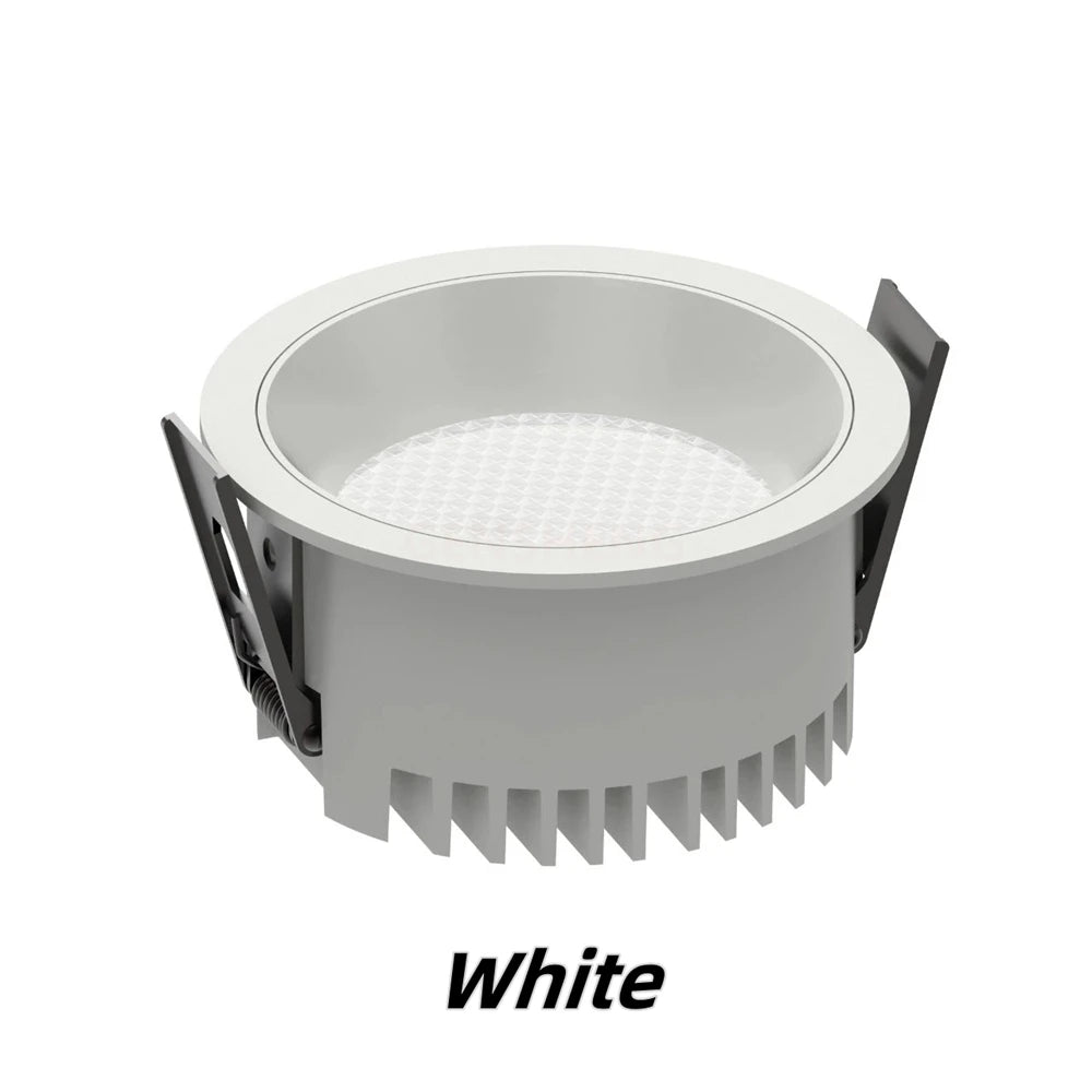 Dimmable Epistar LED Recessed Downlight CRI 90+ 110lm/W PF 0.95 AC 90-260V Ivory Brushed