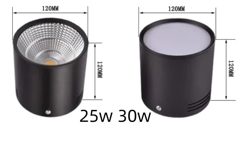COB LED Recessed Downlight 7W 9W 12W 15W 18W 21W 25W 30W Die Cast Aluminum CRI 90 60 Degree Dimmable Knob Switch AC 85-265V Warm White Natural White Cool White