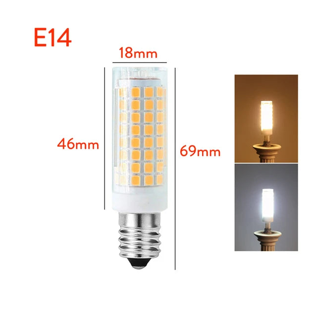 9W Dimmable LED Corn Bulb 102 SMD2835 850lm CRI 80+ 360° AC 110-220V G9 E12 E17 BA15D