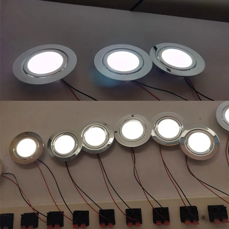 Slim IP65 12V LED Recessed Spotlight Cabinet Light