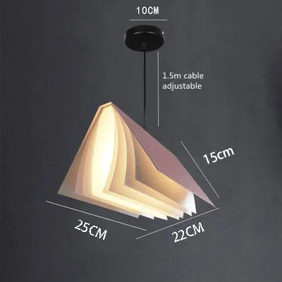 Modern Book Style LED Pendant Light E26 Single Head Iron PC Cord Pendant AC 110-240V Dining Room Kitchen Island Bedroom 5 Colors