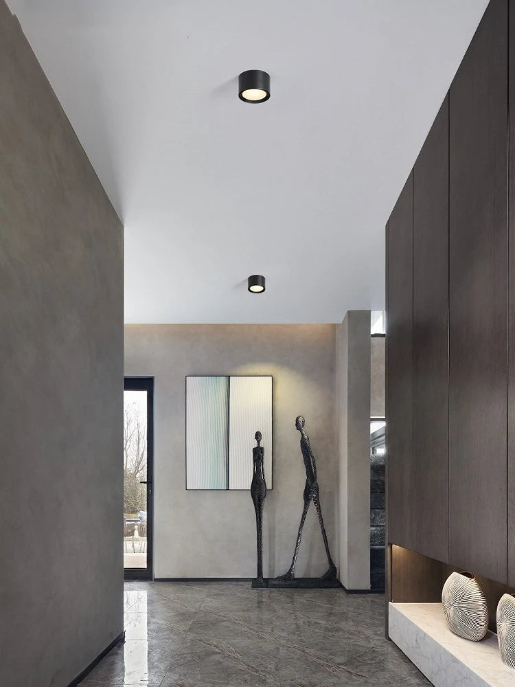 Dimmable COB LED Surface Mounted Downlight 5W 7W 9W 12W 15W 20W Frosted Aluminum Knob Switch IP42 AC 85-265V Ceiling Spot