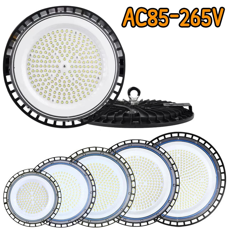 UFO LED High Bay Light 100W 150W 200W 300W SMD2835 IP65 6000-6500K AC 85-265V Warehouse