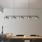 Nordic Multi-Head Glass Pendant Lamp 3 4 5 6 Heads 45-90W 3-Color Switchable AC 90-265V