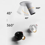 Dimmable 360-Degree Adjustable COB LED Recessed Downlight 5W 7W 10W 12W 15W 18W 20W 24W