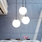 Nordic Glass Ball Pendant Light 10-40cm E27 G9 White Iron AC 90-260V 120cm Wire 3-5m²
