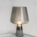 Cement Glass Table Lamp E14 D20cm H30cm Smoky Gray Amber AC 85-265V Bedside Desk Lamp