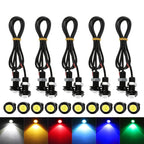 18mm 23mm Eagle Eye LED DRL 3W COB 7000K DC 12V White Red Amber Waterproof 2-10 Pack