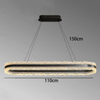 Modern Linear LED Strip Pendant Chandelier 90cm 110cm Ironware Acrylic Dimmable AC 90-240V