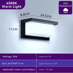 Modern Outdoor LED Wall Light Waterproof Black PC Acrylic Porch Garden AC110-220V
