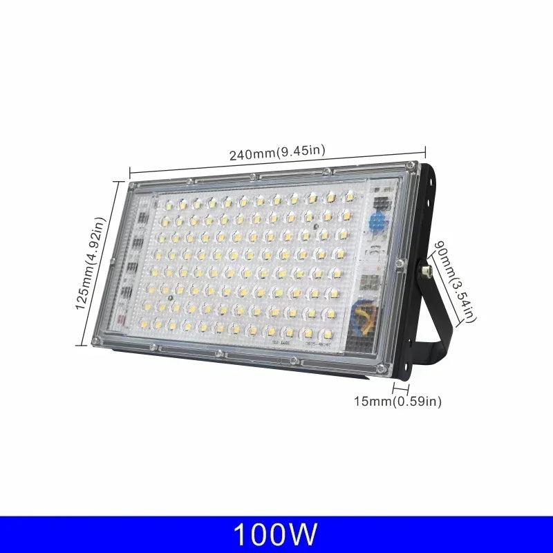 LED Flood Light 50W 100W 150W 200W SMD2835 IP65 CRI 85+ 180° AC 110-220V 4500-18000lm