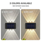 Solar LED Wall Lamp IP65 Waterproof Up and Down Light ABS PC Polycrystalline Panel Auto Dusk to Dawn Garden Yard Balcony