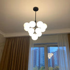 Modern Frosted Glass G9 Chandelier Black Brass Chrome Iron Aluminum AC 110-220V Pendant