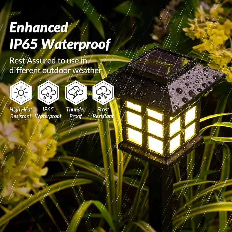 Solar Pathway Lights Outdoor Waterproof IP65 Garden Landscape Lighting 2 Pack