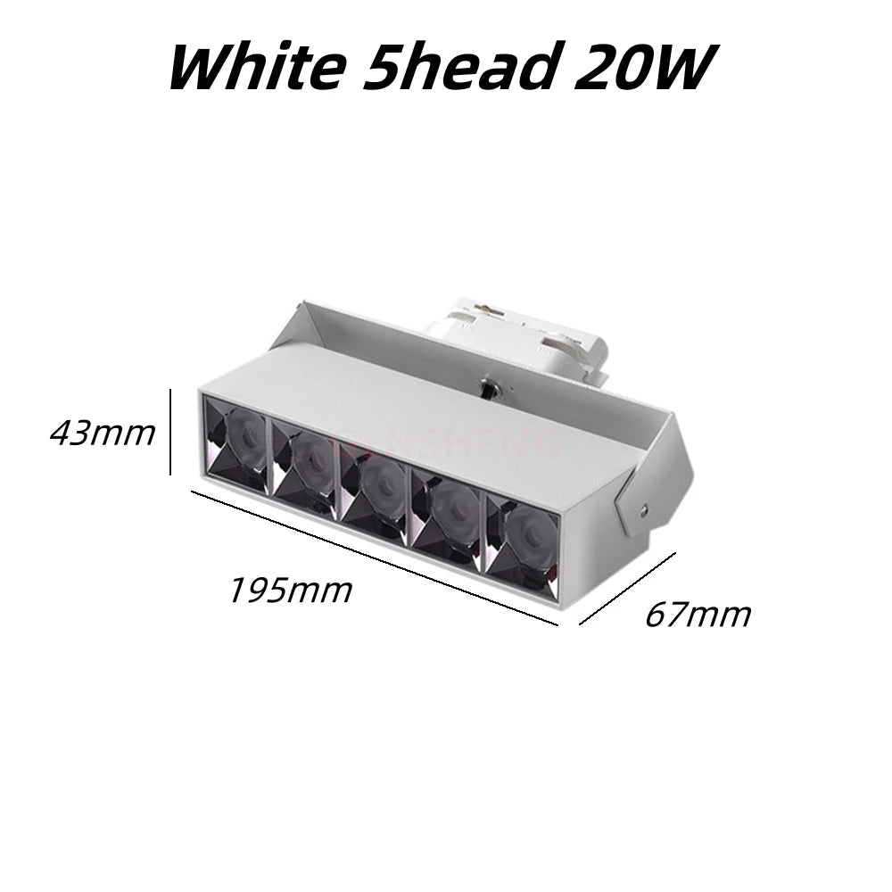 Dimmable LED Track Spotlight 12W-40W Epistar CRI 90+ 110lm/W 3-CCT AC 90-260V Aluminum