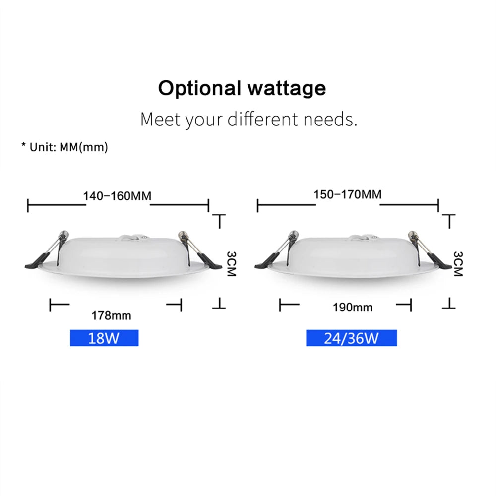 Low Voltage LED Recessed Downlight AC DC 12V 24V 36V 3W 6W 9W 12W 15W 18W 24W 36W SMD 2835 Aluminum Warm White Cool White