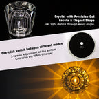 Crystal LED Rechargeable Table Lamp Touch Switch 3 Brightness Modes Type C USB 5V Warm White Bedroom Bedside Bar