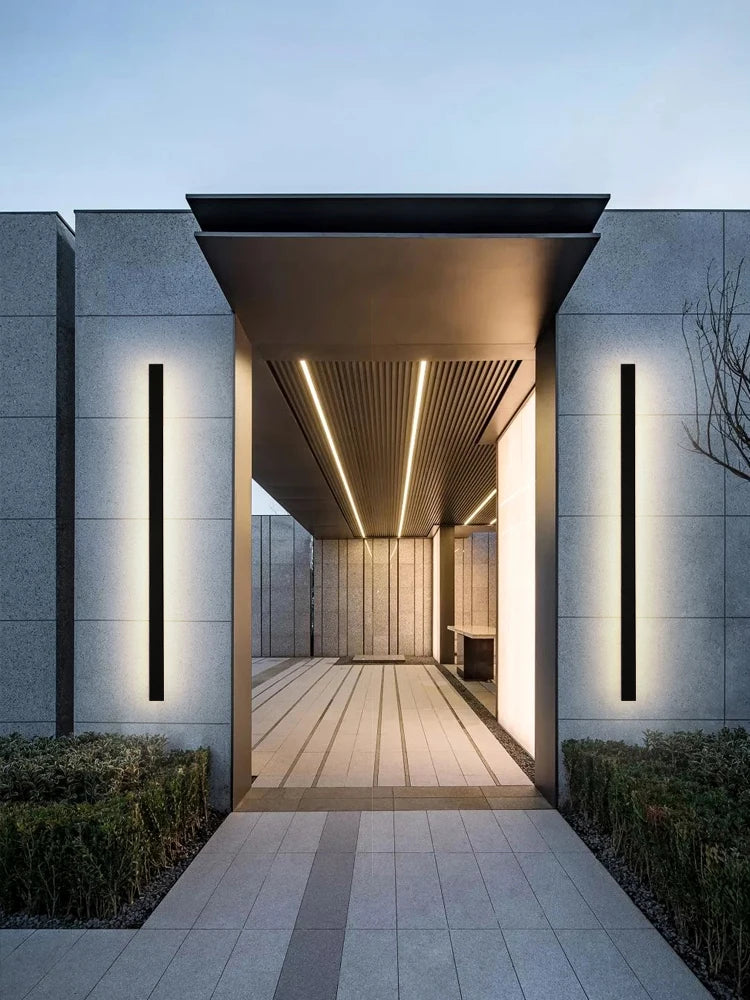 Modern Nordic LED Outdoor Wall Lamp IP65 Metal Acrylic Black Dimmable Remote AC 110-240V
