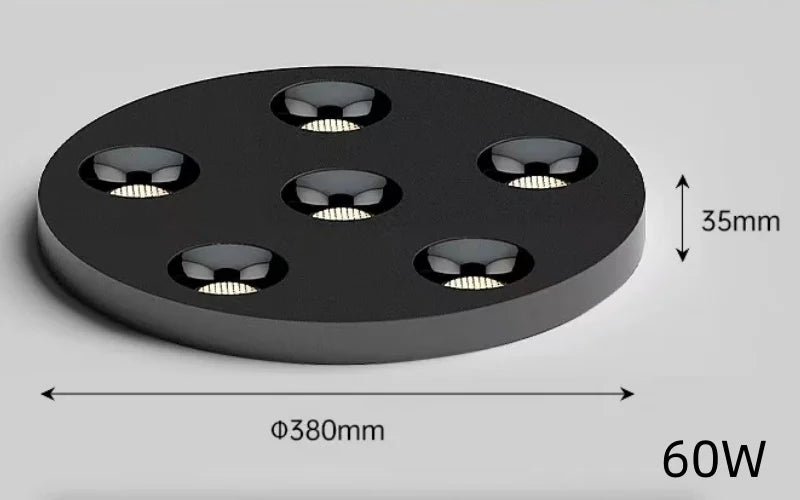 Ultra Thin COB LED Surface Mounted Ceiling Spotlight 10W 30W 50W 60W CRI 93 24 Degree Anti Glare Dimmable Knob Switch AC 85-265V Black White