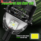 RACBOX 2.5-Inch Bi-LED Projector Lens 50W 10000lm 6000K H4 H7 9005 9006 IP65 Retrofit