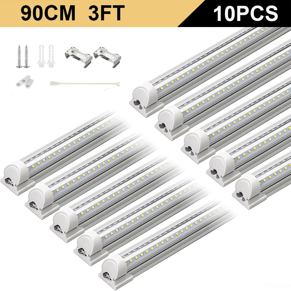 T8 V-Shape Integrated LED Tube Light 3FT 4FT 5FT 30W 40W 50W SMD2835 100-120lm/W AC 85-265V