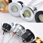 Mini Dimmable LED Recessed Downlight 3W 60-Degree IP44 D37mm 30mm Cutout 110-220V