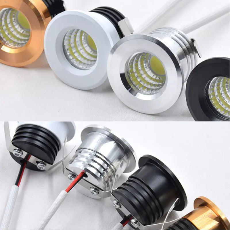 Mini Dimmable LED Recessed Downlight 3W 60-Degree IP44 D37mm 30mm Cutout 110-220V