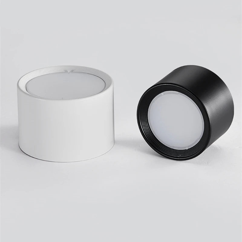Dimmable COB LED Surface Mounted Downlight 5W 7W 9W 12W 15W 20W Frosted Aluminum Knob Switch IP42 AC 85-265V Ceiling Spot