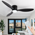 IRALAN DC Motor Ceiling Fan with LED 3-CCT 6-Speed Reversible Remote 42 52 Inch AC 90-220V