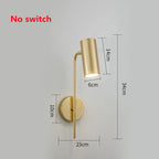 Modern Rotatable LED Wall Lamp Iron Plated E26 Single Head Knob Switch Up and Down AC 90-260V Bedroom Living Room Foyer