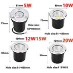 IP66 LED Underground Ground Light 5W 10W 15W AC 85-265V or DC 12-24V CRI 80 Aluminum Waterproof Garden Landscape Villa 6 Pack