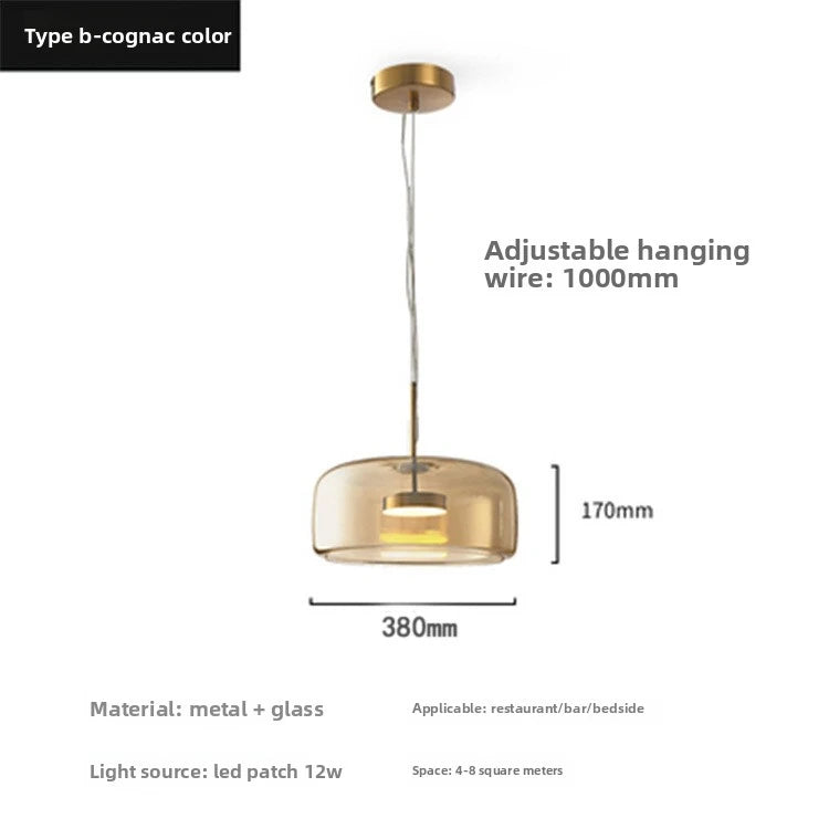 Modern Glass Pendant Light E26 E27 Iron Knob Switch AC 90-260V 5-10m² Hotel Bar Bedroom