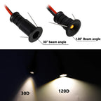 IP65 Mini LED Recessed Spotlight 0.5W DC 12V 50lm 30 or 120 Degree 10mm Cutout Dimmable Aluminum Silver Black Warm White Natural White Cool White
