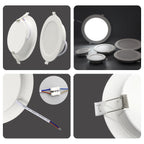 4-Pack LED Recessed Downlight 6W-24W No Flicker 3000K 4000K 6000K AC 110-260V Kitchen