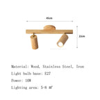 Modern Wood Ceiling Spotlight 5W 10W 15W 20W E26 1 2 3 or 4 Head Surface Mounted Adjustable AC 90-260V Kitchen Dining Room Bedroom