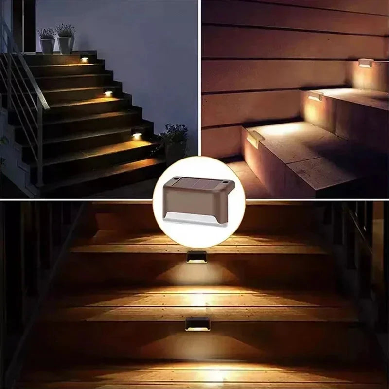 Solar LED Step Deck Lights Outdoor Waterproof IP66 Stair Garden Path Lamp