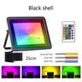 RGB IP68 LED Flood Light 20W 30W 50W 100W 24-Key Remote Memory AC 110-220V Aluminum